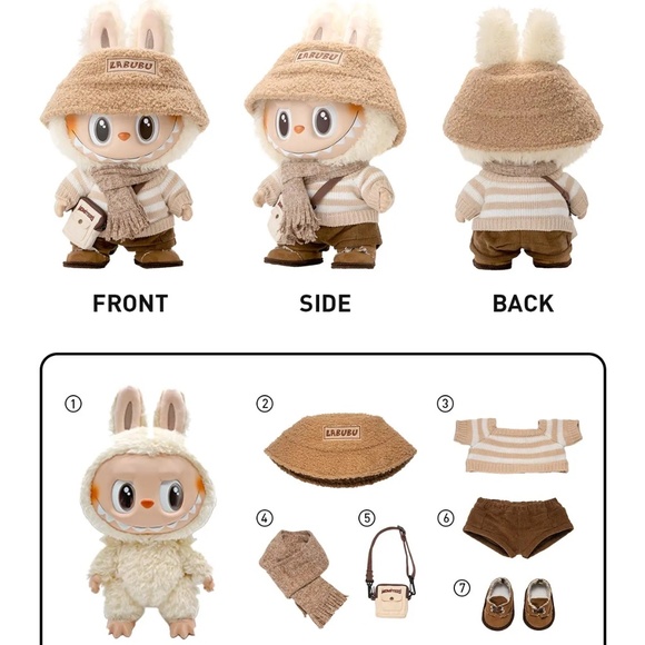 Pop Mart Dress Be Latte Labubu Large vinyl face doll - New - Very Rare! - Picture 10 of 12